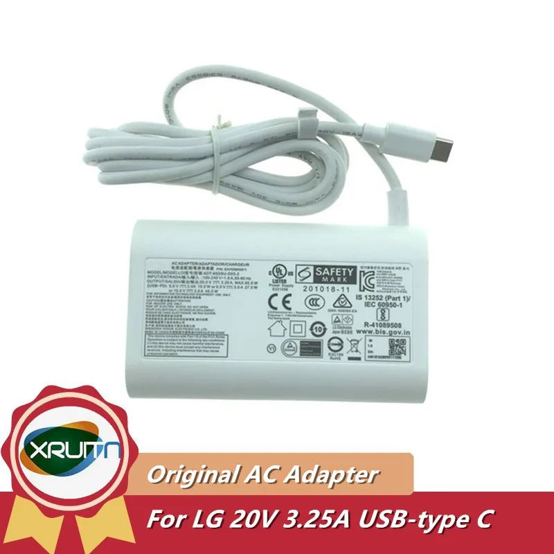 Per Lg Gram 15 Z90Q 16 Z90Q 17 Z90Q 16 Z95Pd Muslimate Adt-65Dsu-D03-2 Adt-65Fsu-D03-Epk Muslimate Usb-C Adattatore Di Alimentazione Ca