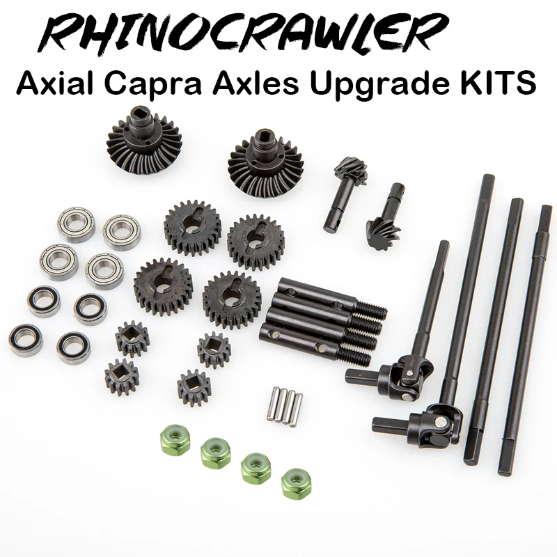 Rhino Tempred Portal Axle Shaft Gears Per Axial Scx10 Iii Capra Offset Axles (Vp) Kit Completo Di Aggiornamento