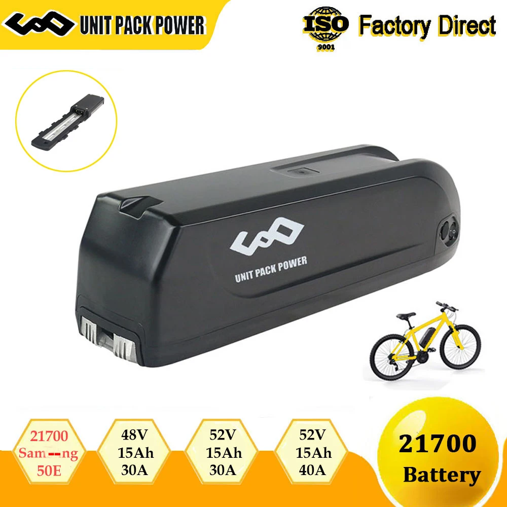 21700 Batteria Ebike 48V 52V 15Ah Hailong Downtube Batteria Pack Per Bafang Tongsheng 500W 750W 1000W 1500W Kit Motore