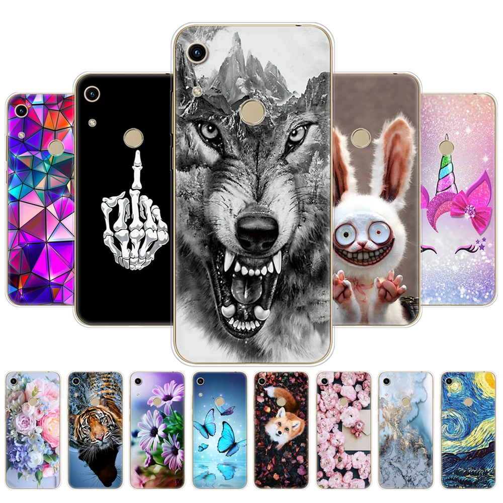 Per Honor 8A Custodia Huawei Honor 8A Prime Cover Silicone Tpu Cover Posteriore Su Huawei Honor 8A Jat-Lx1 Honor 8A Prime Jat-L41 Fiore