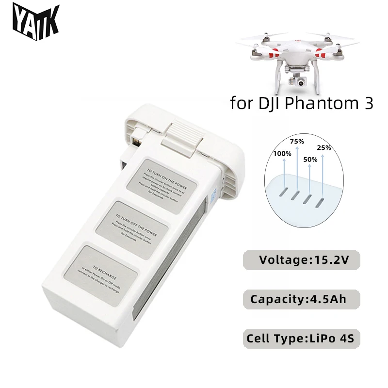 Batteria Drone Di Ricambio Per Dji Phantom 3 Professional & Phantom 3 Advanced & Phantom 3 Standard 4500Mah 15.2V Parti Drone