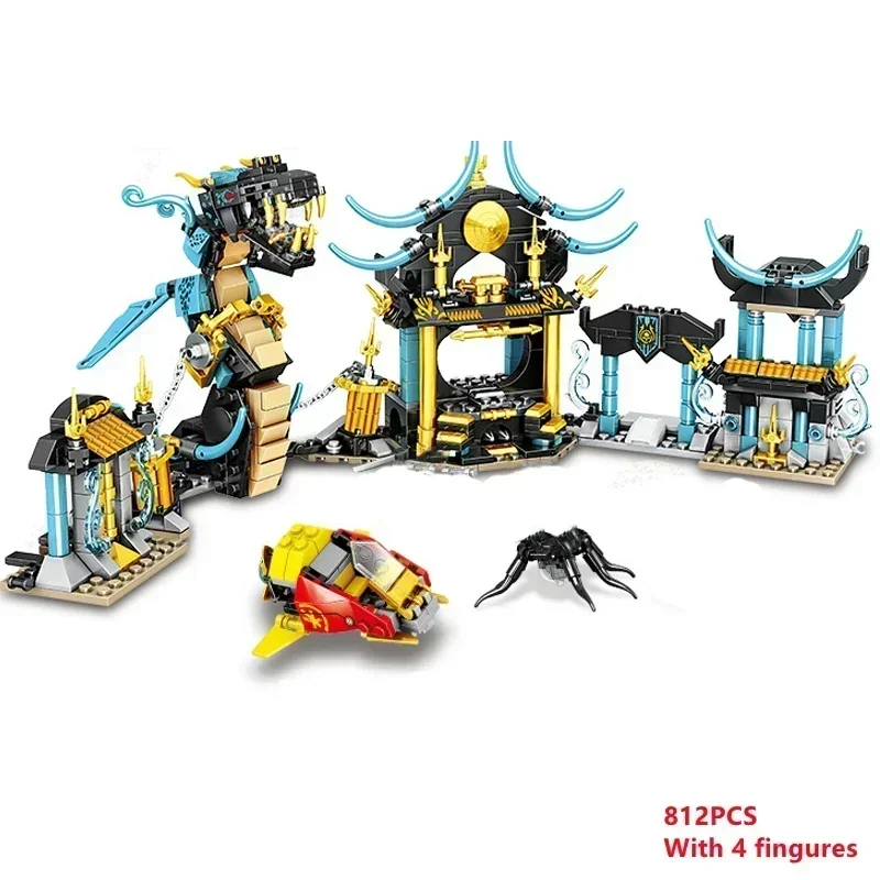 812Pcs Undersea World Temple Model Building Blocks Underwater World Bricks Toy Gift For Kids Children
