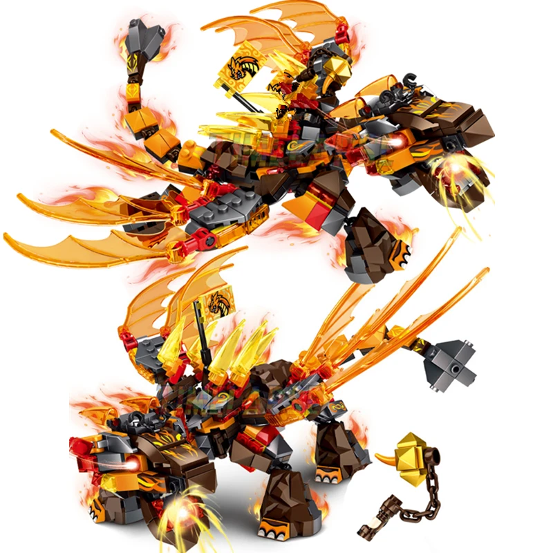 Nuovo 2023 Fire Attack Of The Flame Dragons Fightar Titan Season 14 Fly Building Blocks Set Di Modelli Classici Bricks Kid Kit