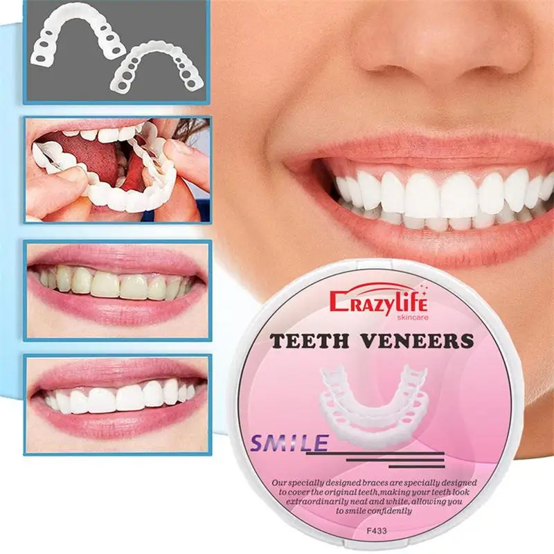 New Snap On Teeth Snap On Teeth Impiallacciature Per Uomini E Donne Coprono I Denti Dente Finto Fiducia Istantanea Sorriso Denti Temporanei