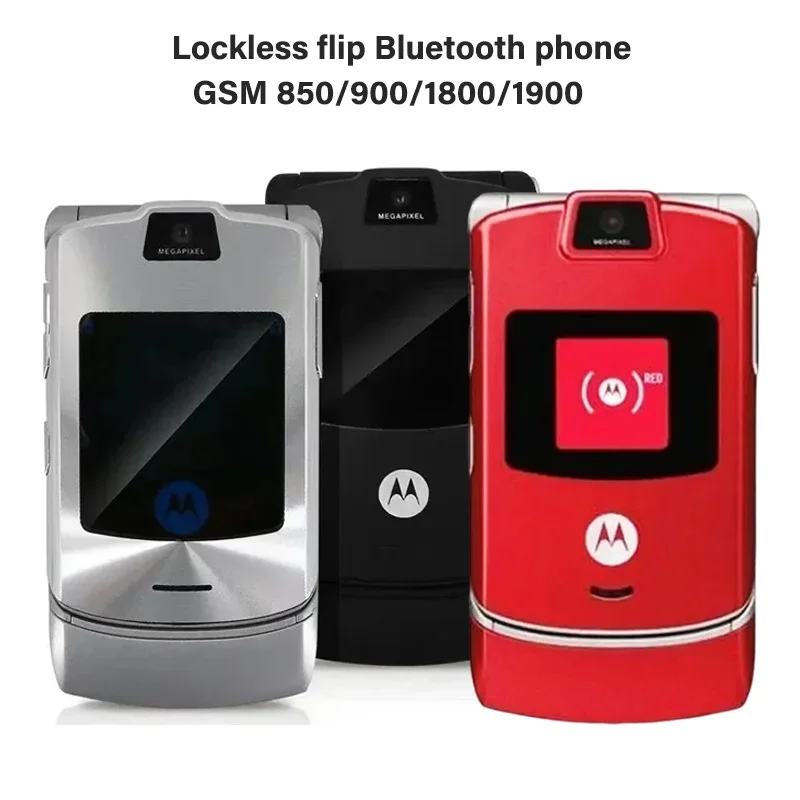 Sbloccato Flip Bluetooth Cellulare Gsm 850/900/1800/1900 Adatto Per Motorola V3 Satellite Phone New Mobile Era Smart New Life