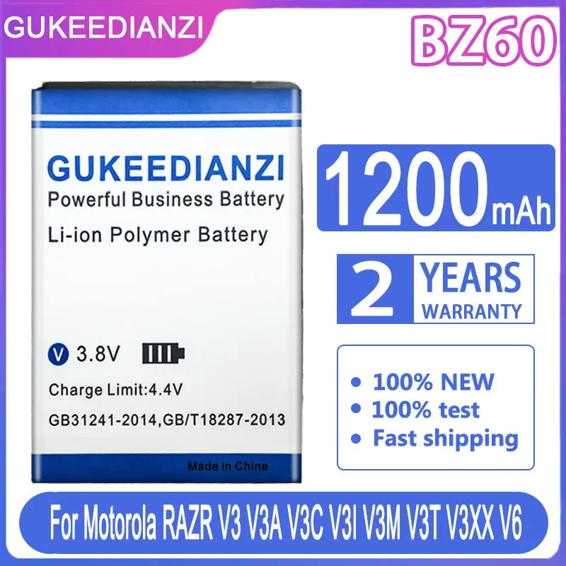 Gukeedianzi Batteria 1200Mah Bz60 Bz 60 Per Motorola Razr V3 V3A V3C V3I V3M V3T V3Xx V6 Maxx Pebel Batteria