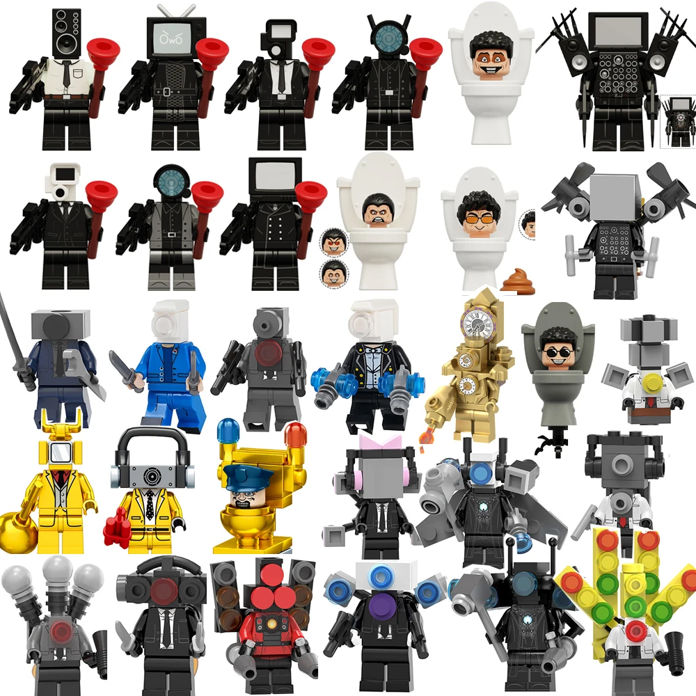 Nuovo Mini Skibidi Toilet Figure Anime Block Toys Tvman Plus Titan Cameraman Speakerman Bricks Model Toy For Kid Regali Di Compleanno