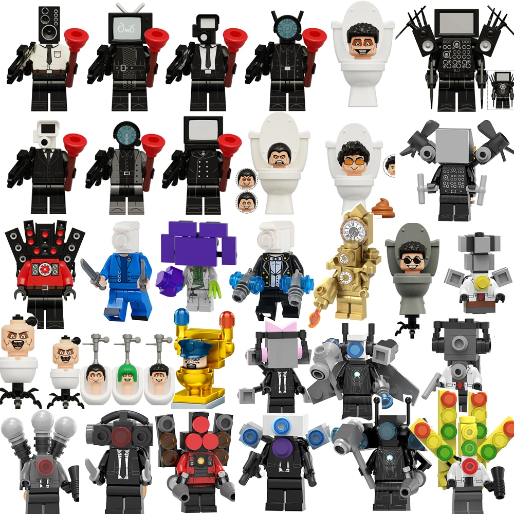 Nuovo Mini Skibidi Toilet Figure Anime Block Toys Tvman Plus Titan Cameraman Speakerman Bricks Model Toy For Kid Regali Di Compleanno