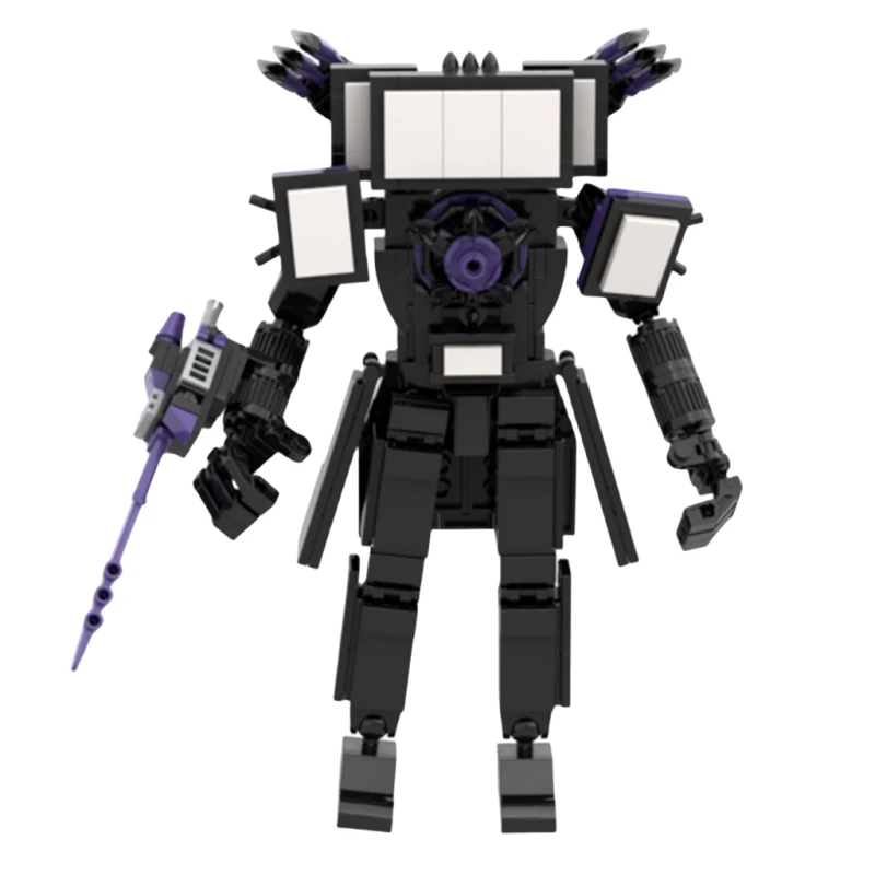 Revenge Knife Chain Tv Man Skibidi Toilet Man Drill Maschio Titan Man Female Tv Gold Clock Personality Building Blocks Set Toy