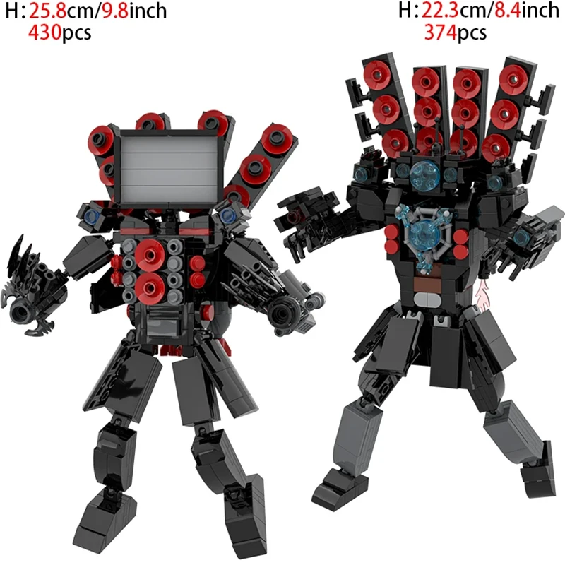 Moc Blocks Toys Skibidi Toilet Titan Tvman Speakerman Cameraman Titan Clock Drill Man Construction Toys For Kid Adult Xmas Gift
