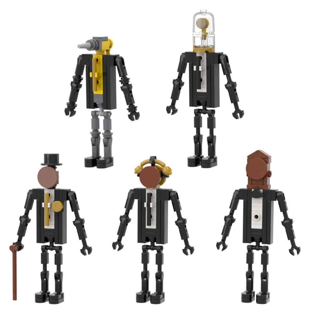 Moc Game Clock Team Titaned Man Building Block Assembly Toilette Man Battle Monitor Orologi Team Combination Bricks For Kidstoy