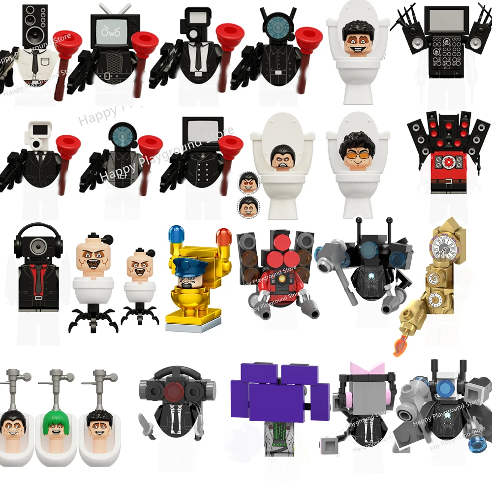 Nuovo Mini Skibidi Toilet Figure Anime Block Toys Tvman Plus Titan Cameraman Speakerman Bricks Model Toy For Kid Regali Di Compleanno