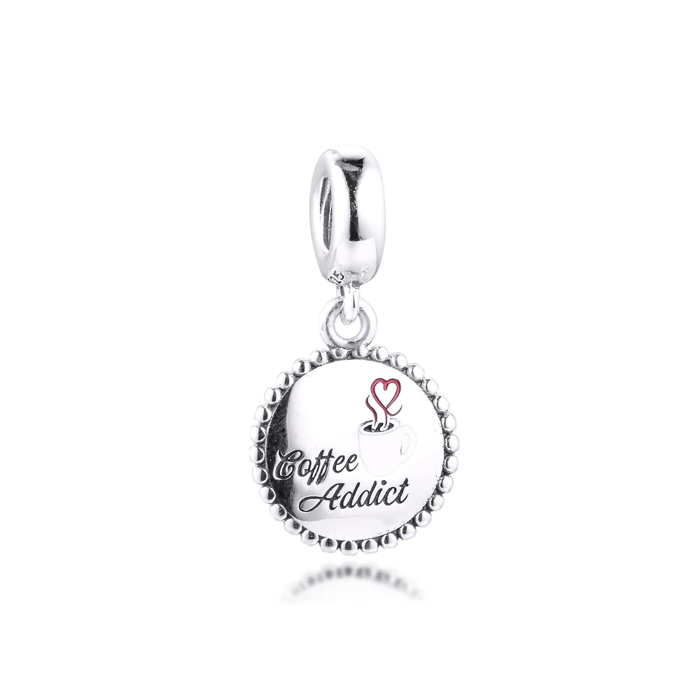 Originale 925 Sterling Silver Beads Coffee Addict Ciondola Charm Adatto Per L'Europa Bracciale Gioielli Moda Donna Regalo Kralen Berloques