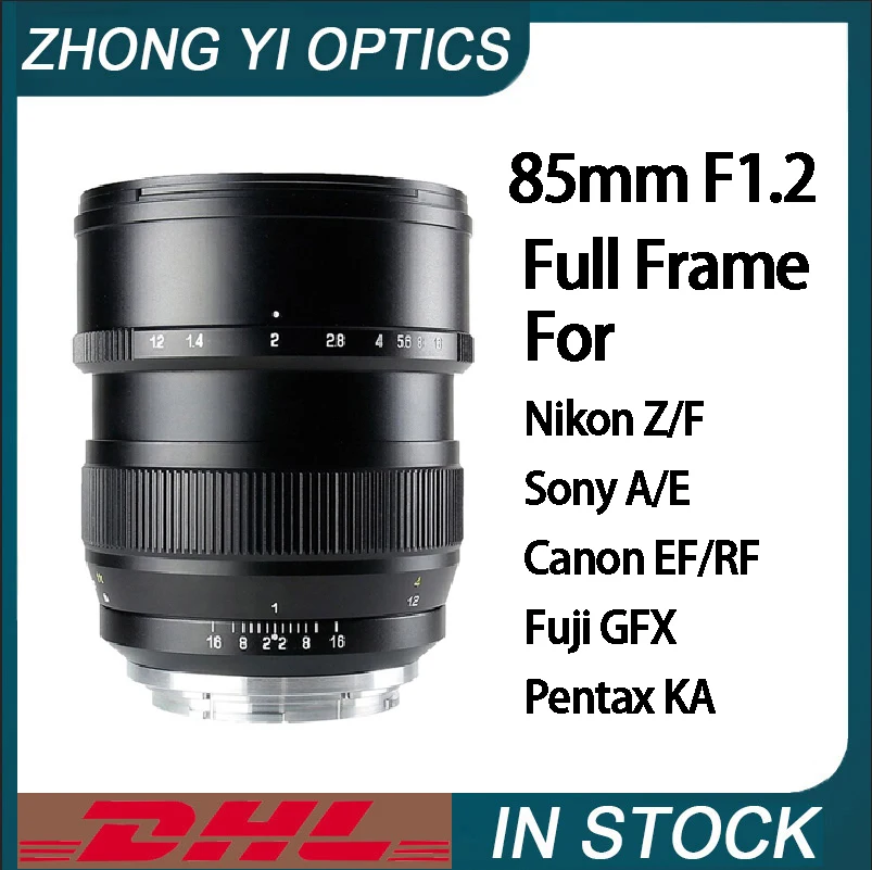 Zhongyi 85Mm F1.2 Obiettivo Full-Frame Fixed Focus Portrait Per Nikon Z/F Sony A/E Canon Ef/Rf Fuji Gfx Pentax Ka Mount Camera