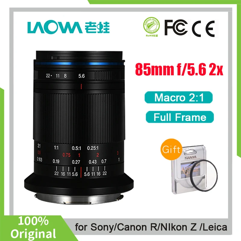 Venus Optics Laowa 85Mm F5.6 2X Obiettivo Per Fotocamera Ultra Macro Apo Leggero Per Leica M/L Sony E Nikon Z Canon Rf Macro E Ritratto
