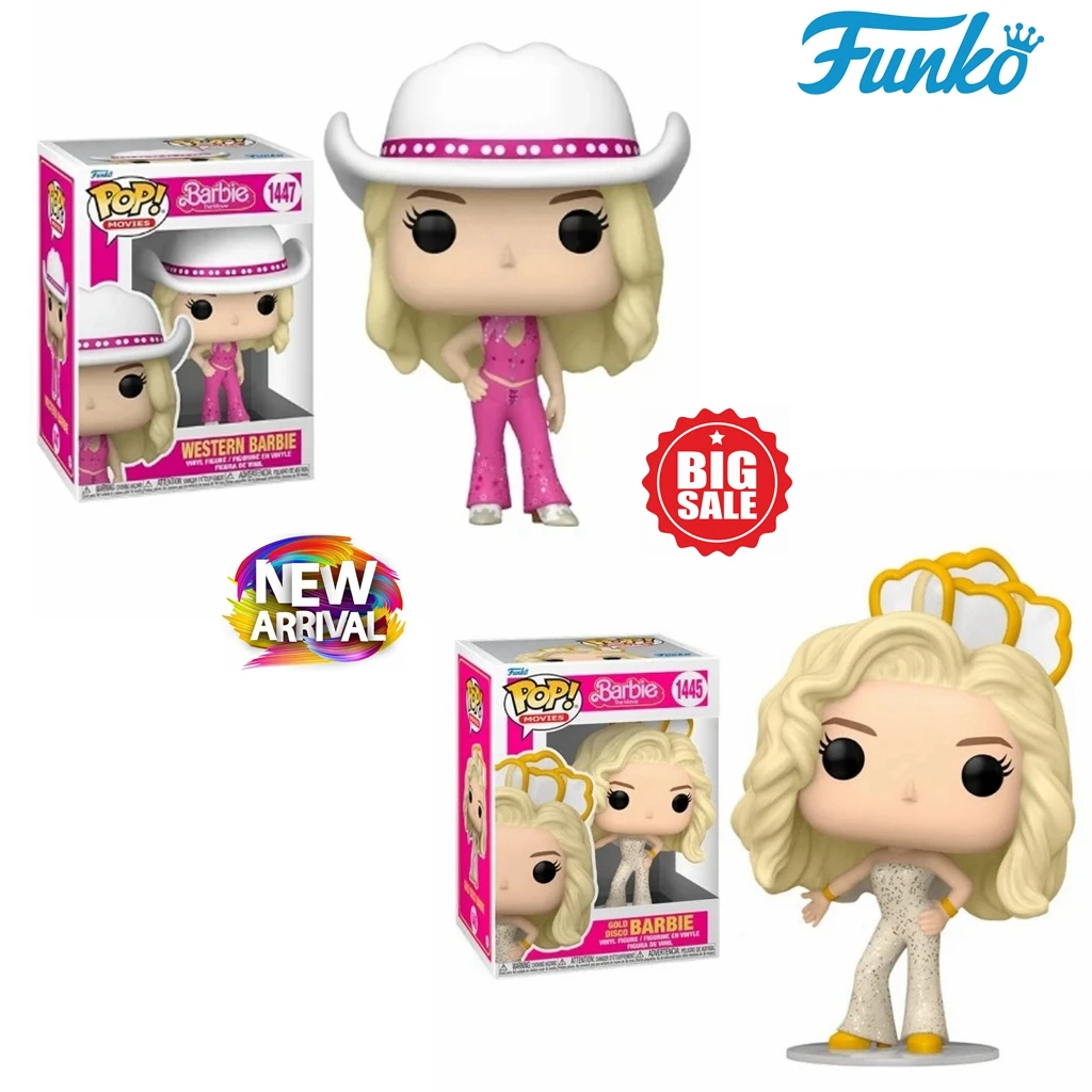 Funko Pop Movies Gold Disco Barbie 1445 # Western Barbie 1447 # Vinyl Figure Collection Model Toys For Children Birthday Gift