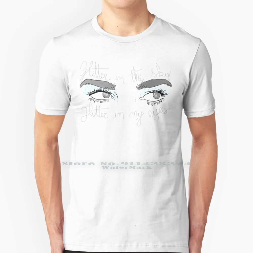 Glitter-Black T Shirt Cotton 6Xl Levitating Future Nostalgia Missy Elliott Sparkles Eyes Estetica Glitter Estetica Sky Makeup