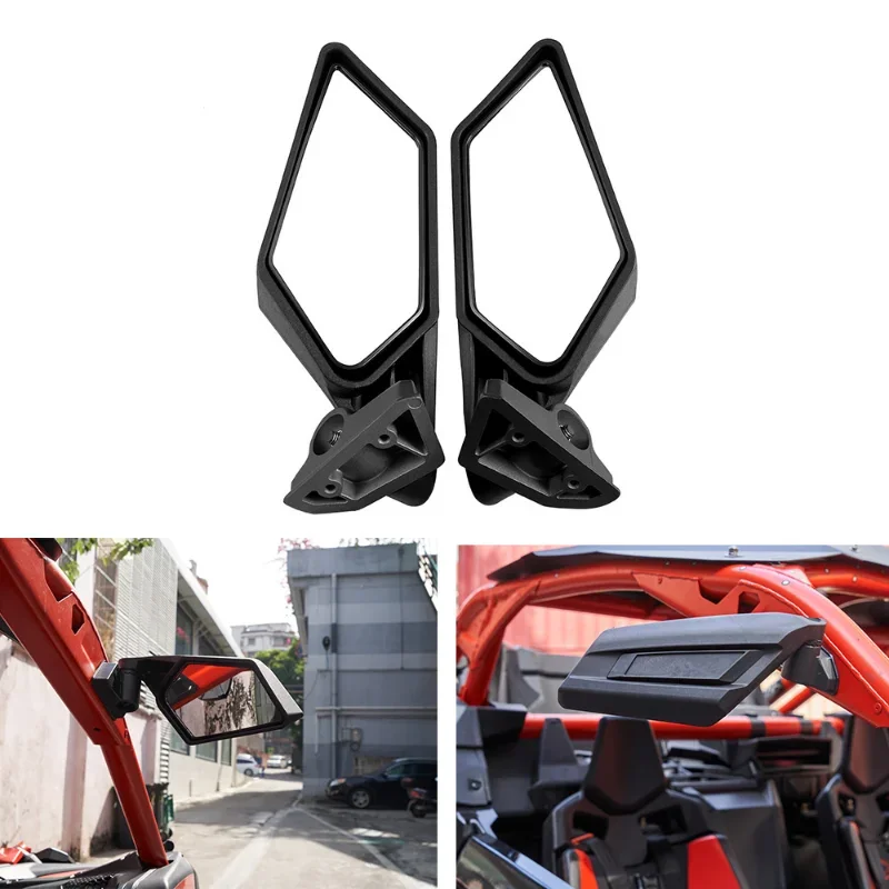 Utv Specchietti Retrovisori Regolabili 4X4 Racing Set Per Can-Am Maverick X3 Max Ssp Per Suzuki King Quad 450 Quad 2017-2021 Nero