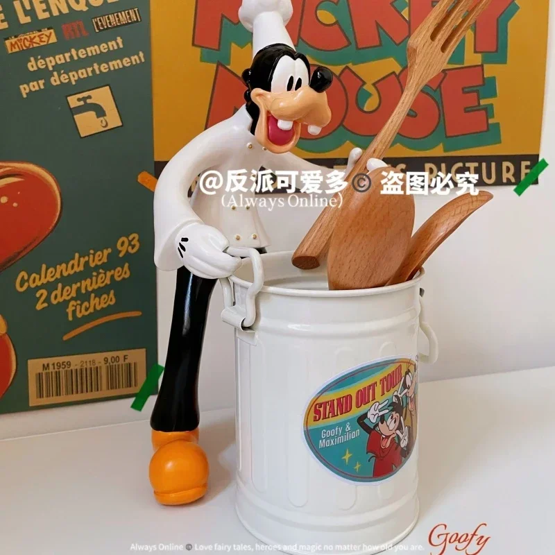 New Disney Mickey Goofy Pen Container Funny Anime Figures Makeup Brush Holder Matita Cancelleria Decorazione Desktop Regalo Per Studenti
