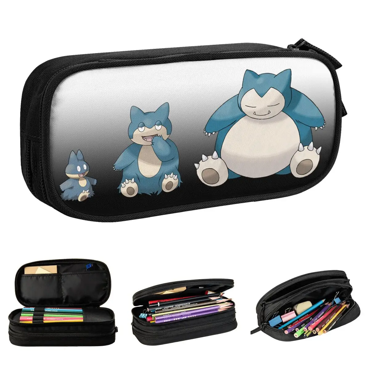Cute Evolution Astucci Per Matite Snorlax Creative Pokemon Pen Box Bags Ragazze Ragazzi Grandi Forniture Scolastiche Di Stoccaggio Pencilcases Con Cer