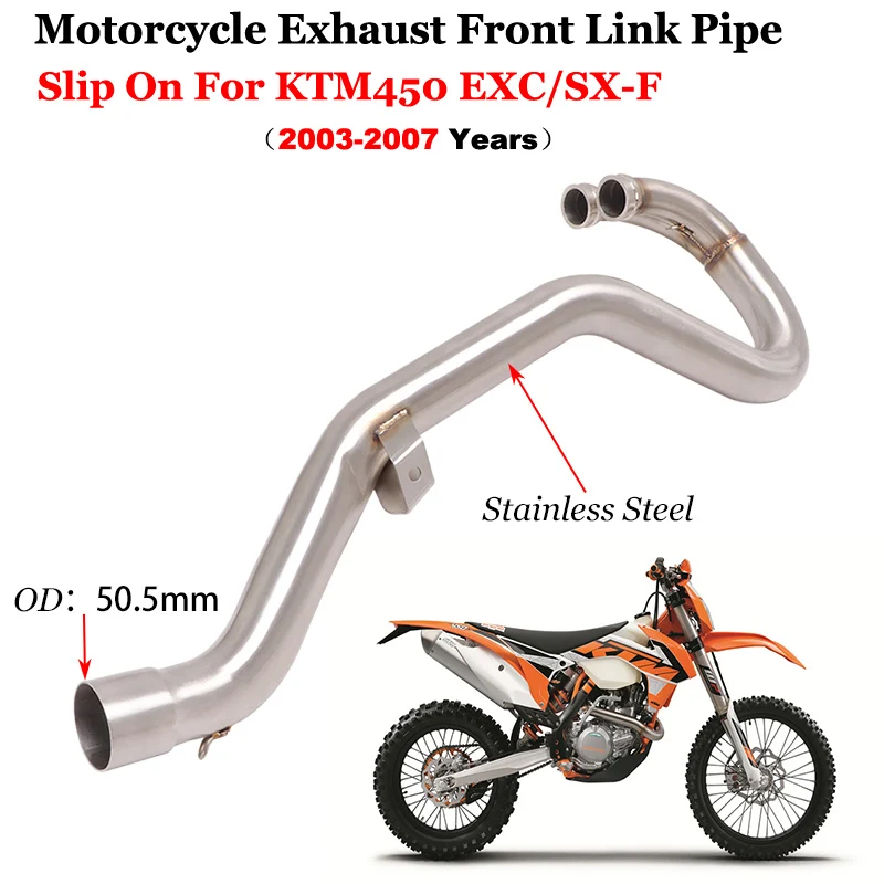 Scarico Moto Fuga Modifica Sistema Tubo Di Collegamento Anteriore Collegare Silenziatore Originale 50.5Mm Slip On Per Ktm 450 Exc Ktm450 Sx-F