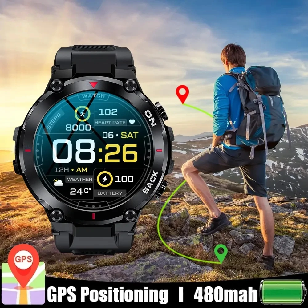 2024 Posizione Gps Smart Watch Military Outdoor Sport Fitness Super Long Standby Smartwatch Man Per 5Atm Swiming Man Watch Xiaomi
