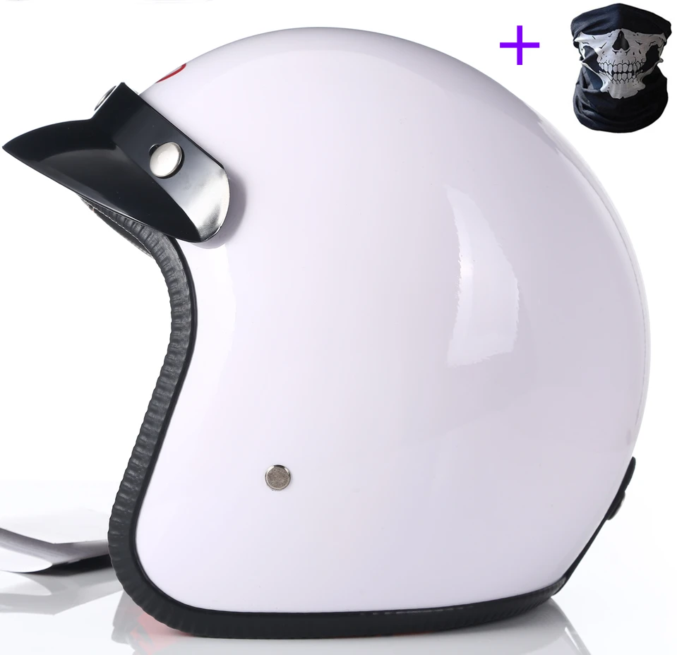 Motorcycle Vintage 3/4 Open Face Helmets Jet With Brim Casco Moto Jet Scooter Motobike Helmet Retro Dot Casque Free Shipping