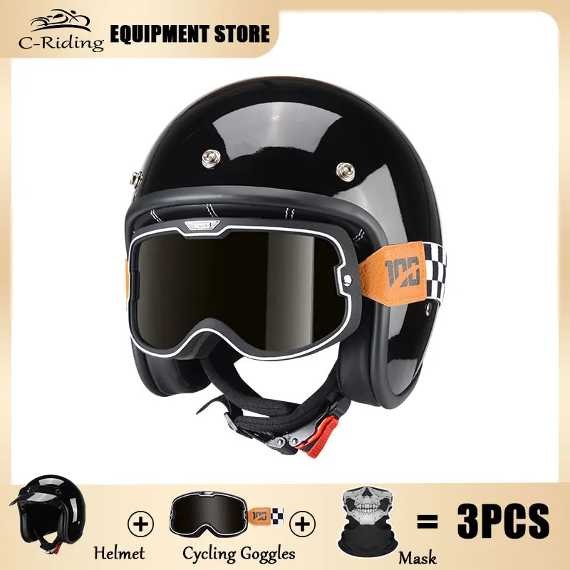 Caschi Moto Vintage Casque Moto Demi Jet Cascos Para Moto Unisex Protezione Personalità Casco
