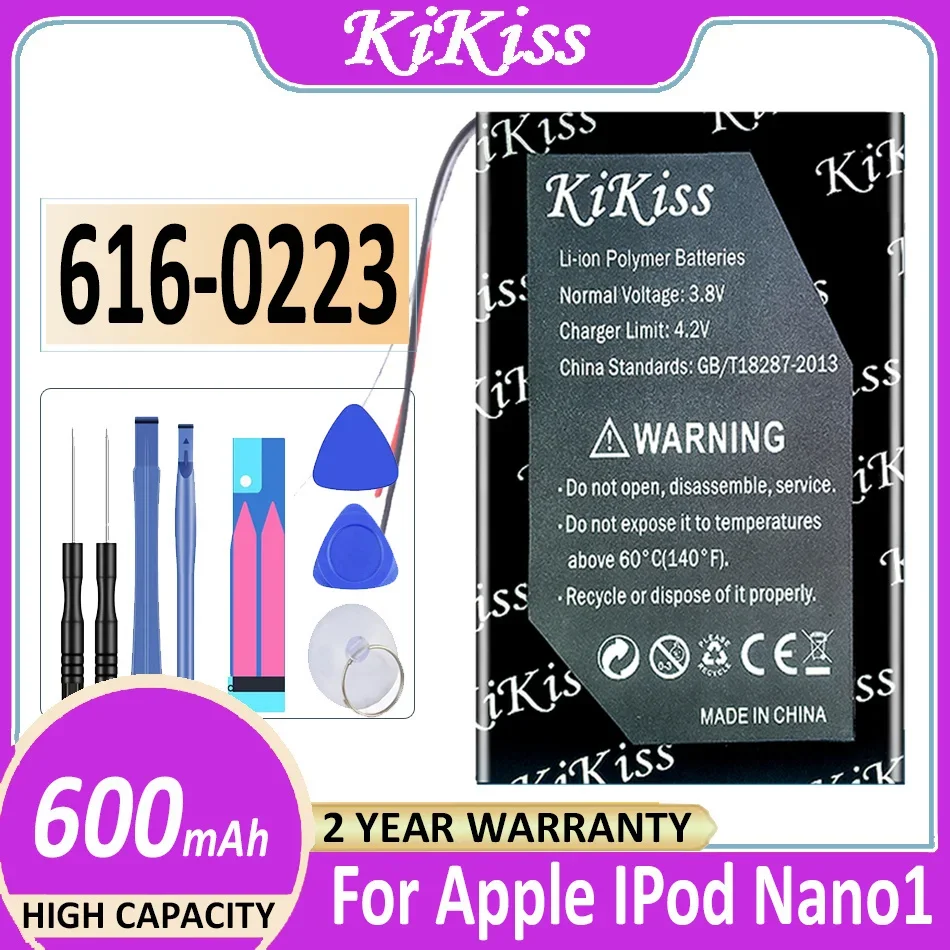 Batteria Kikiss 616-0223 616-0224 600Mah Per Apple Ipod Nano1 Nano 1 A Generazione 1 Gen Nano 1 A1137 4Gb 2Gb 1Gb Bateria