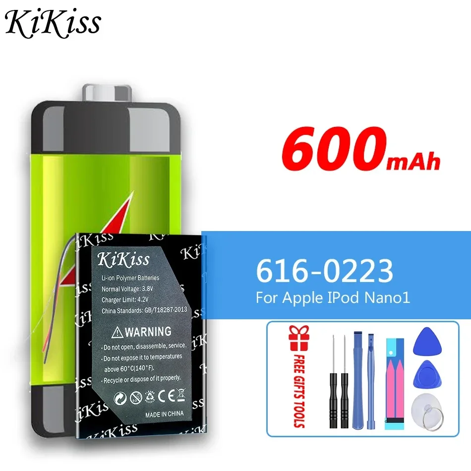 Batteria Kikiss 600Mah 616-0223 616-0224 Per Apple Ipod Nano1 Nano 1 A Generazione 1 Gen Nano 1 A1137 4Gb 2Gb 1Gb Bateria