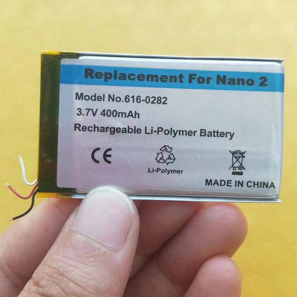 20 Pz/Lotto Nuovissimo 3.7V Batteria Di Ricambio 330Mah Batteria Agli Ioni Di Litio Per Ipod Nano 2 2G 2Nd Gen Mp3