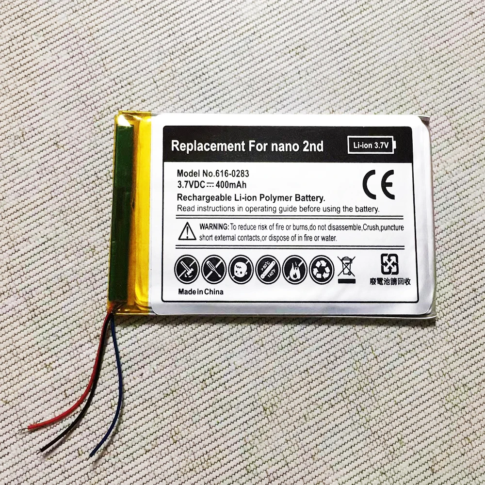 Sostituzione Della Batteria Agli Ioni Di Litio 3.7V 400Mah 616-0283 Per Ipod Nano 2 2G 2Nd Gen Mp3