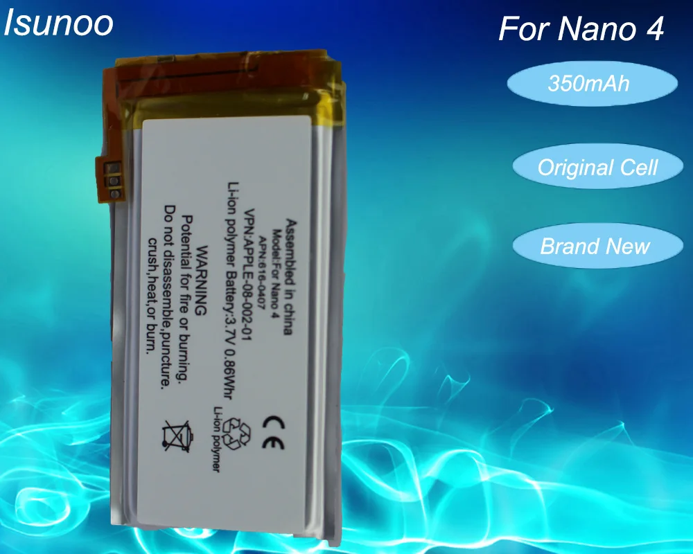 10 Pz/Lotto Sostituzione Della Batteria Ricaricabile Per Apple Ipod Nano 4Th Gen Generazione