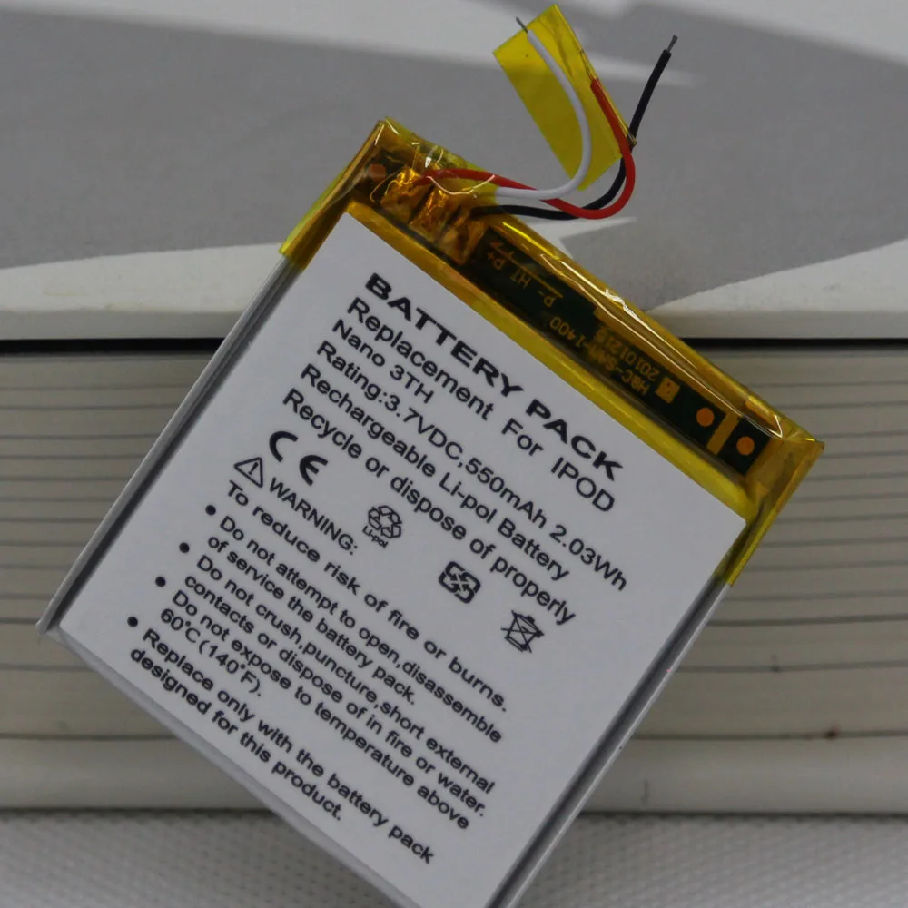 10 Pz/Lotto Brand New 3.7 V Li-Ion Batteria Di Ricambio Per Ipod Nano Gen 3