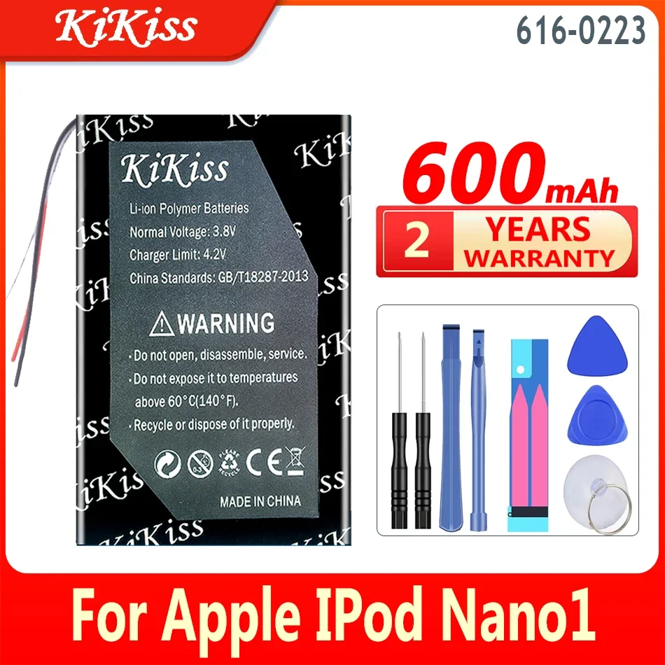 600Mah Kikiss Nuova Batteria 616-0223 616-0224 Per Apple Ipod Nano1 Nano 1 A Generazione 1 Gen Nano 1 A1137 4Gb 2Gb 1Gb Bateria