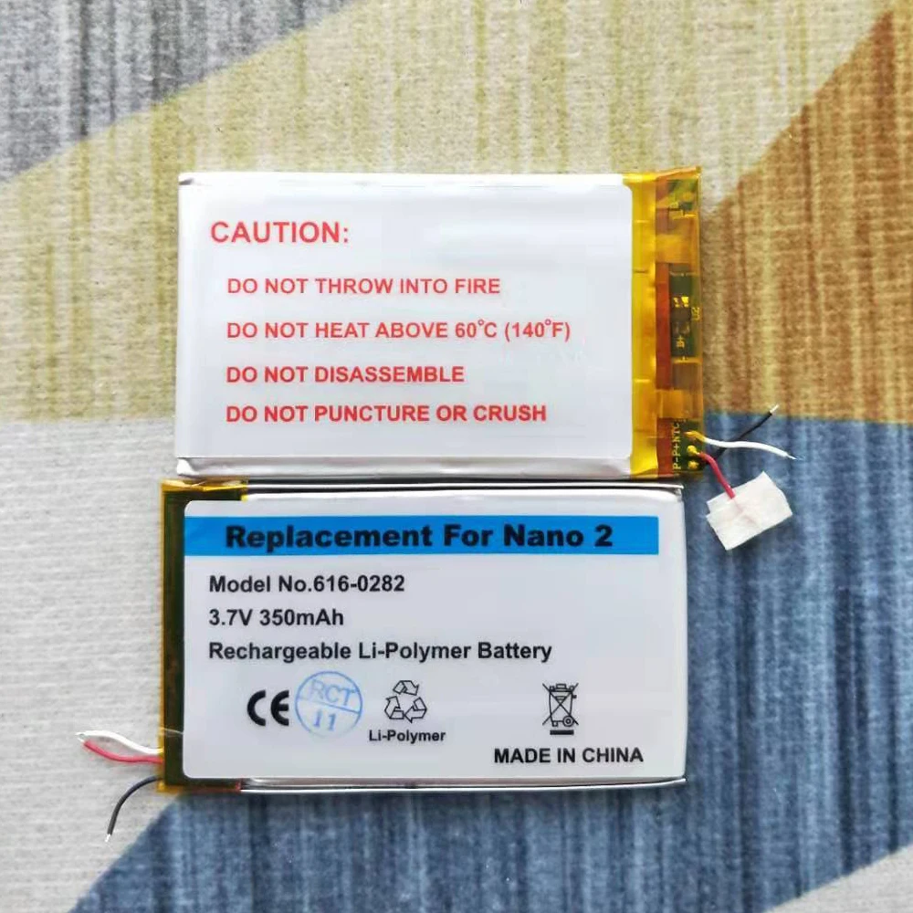 5 Pz 10 Pz 20 Pz 3.7V Batteria Agli Ioni Di Litio Sostituzione 350Mah Per Ipod Nano 2 2G 2Nd Gen Mp3