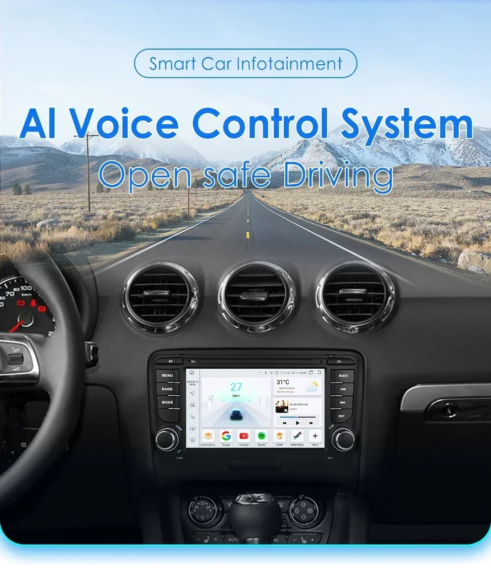 2Din Android Autoradio Stereo Per Audi Tt Mk2 8J 2006 - 2014 Autoradio Lettore Audio Video Multimediale Gps Carplay Auto Wifi Dsp