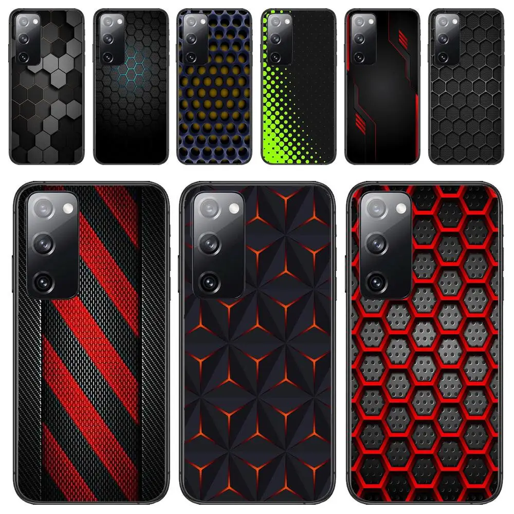 Hexagonal Matrix For Samsung Galaxy S30 S21 Fe S20 S7 S5 S8 Plus S9 S10 S10E S21 Ultra Note 10 Lite Phone Case