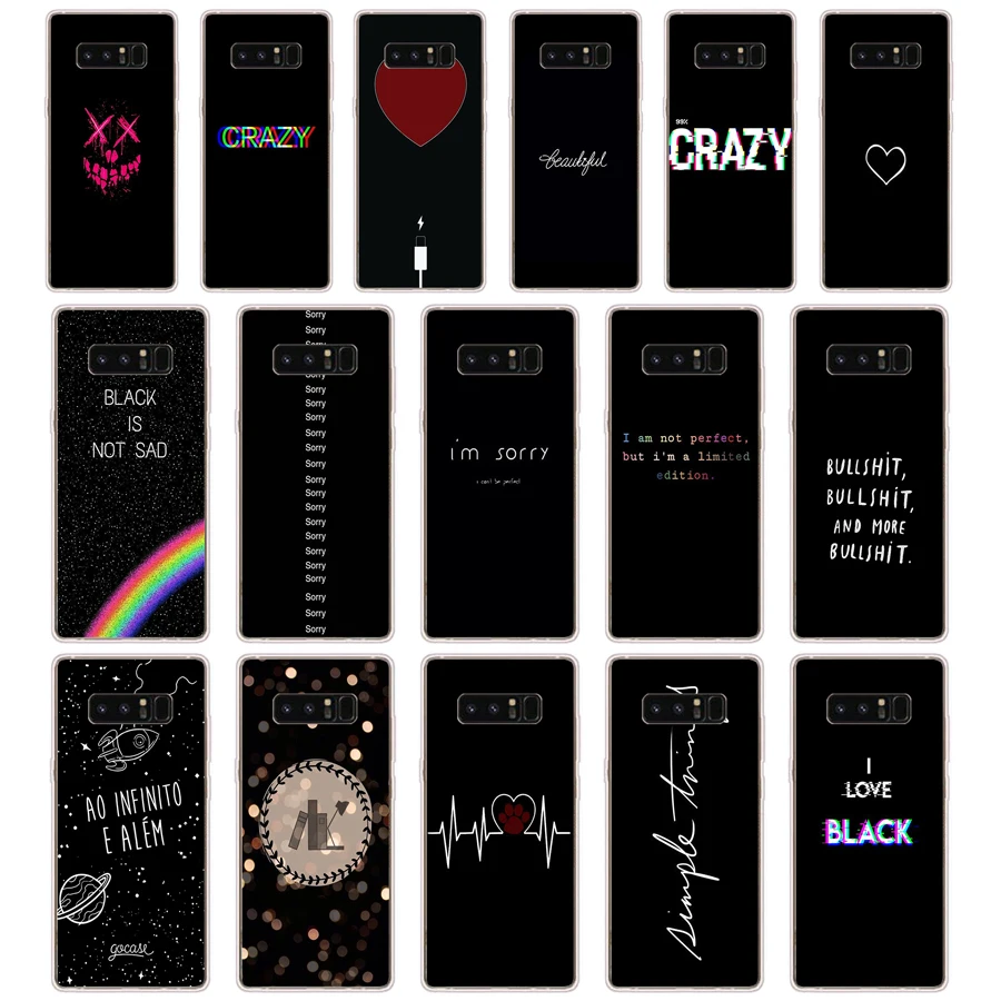 93Aa Testo A Colori Su Sfondo Nero Custodia Protettiva In Tpu In Silicone Morbido Per Samsung Galaxy Note 4 5 8 10 Custodia Grand Prime S4 S5