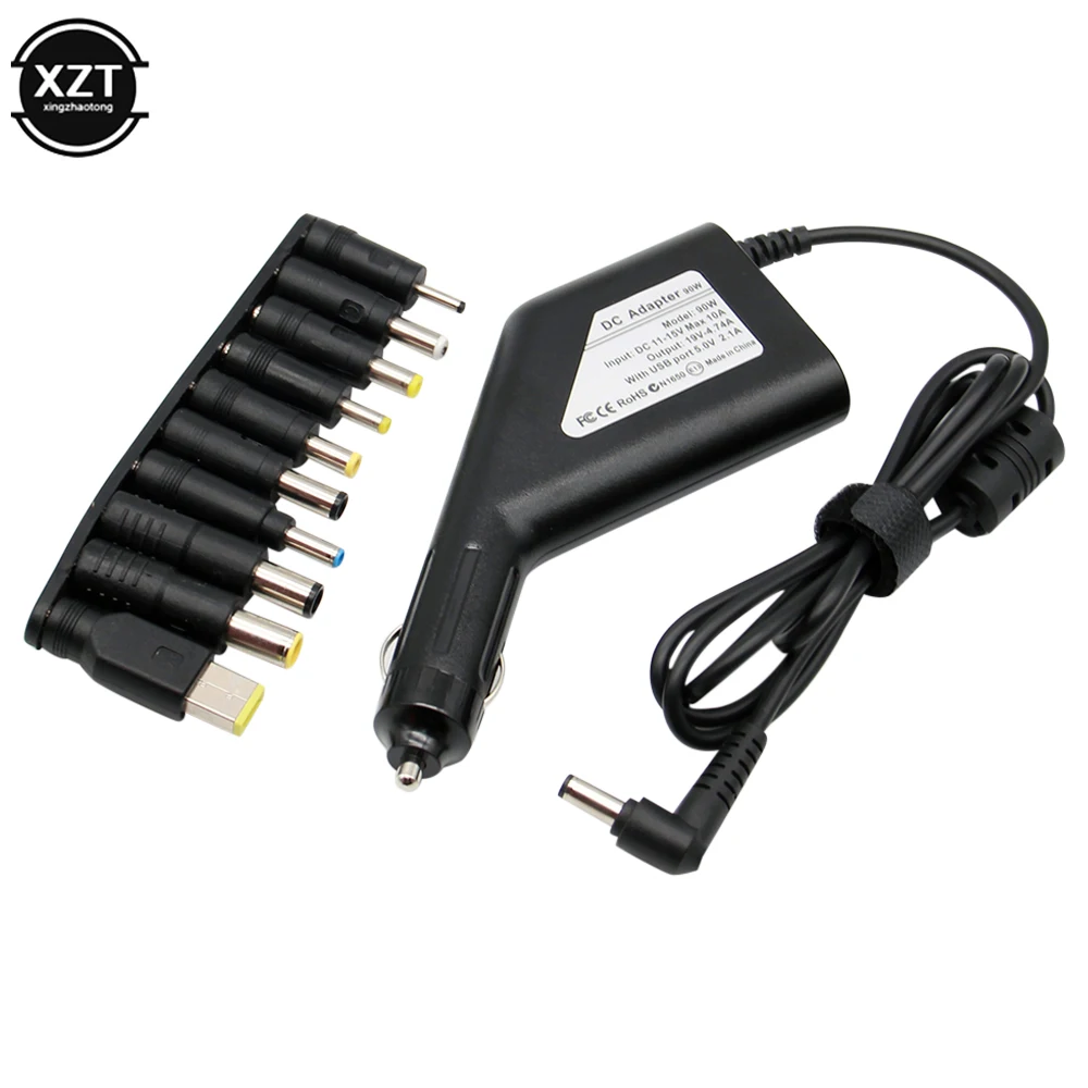 Adattatore Per Laptop Per Caricabatteria Da Auto Multi-Tipo Da 90W Per Acer/Hp/Dell/Samsung/Lenovo/Asus 19V 4.74A Con Usb 2A Per Smartphone