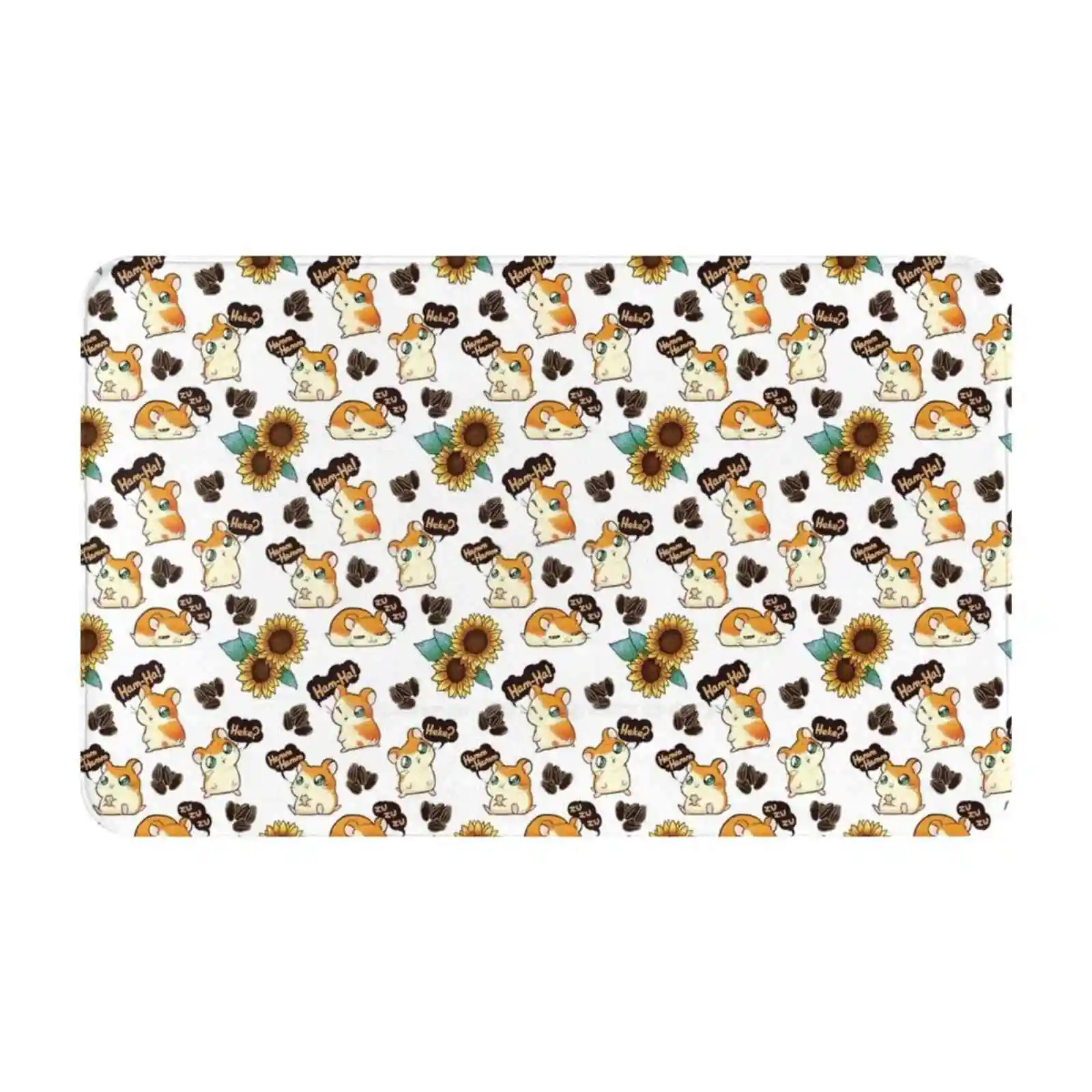 È Il Tempo Di Hamtaro!!! Tappetino Per Porta Tappetino Per Piedi Tappetino Per La Casa Hamtaro Hamutaro Ham Hams Pattern Criceto Roditore Semi Di Gira