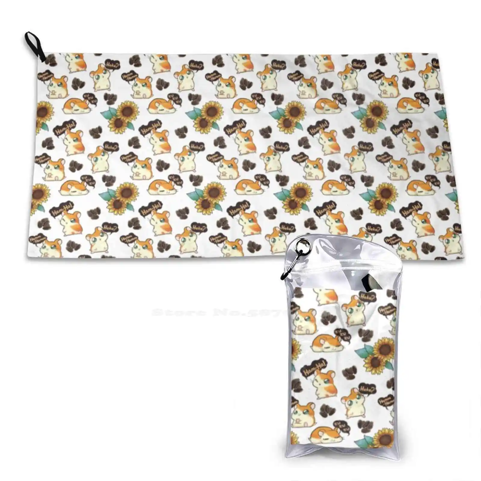 È Il Tempo Di Hamtaro!!! Asciugamani Da Bagno In Fibra Superfine Asciugamano Hamtaro Hamutaro Ham Hams Pattern Criceto Roditore Semi Di Girasole