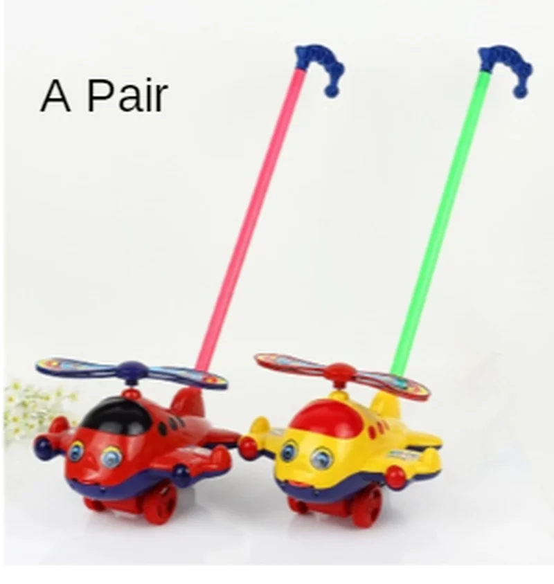 Del Bambino Del Bambino Testa Aeromobili Giocattolo Trolley Unico Polo Bambini Push Push Campana Campana Push Aeromobili Lingua Fuori 0-2