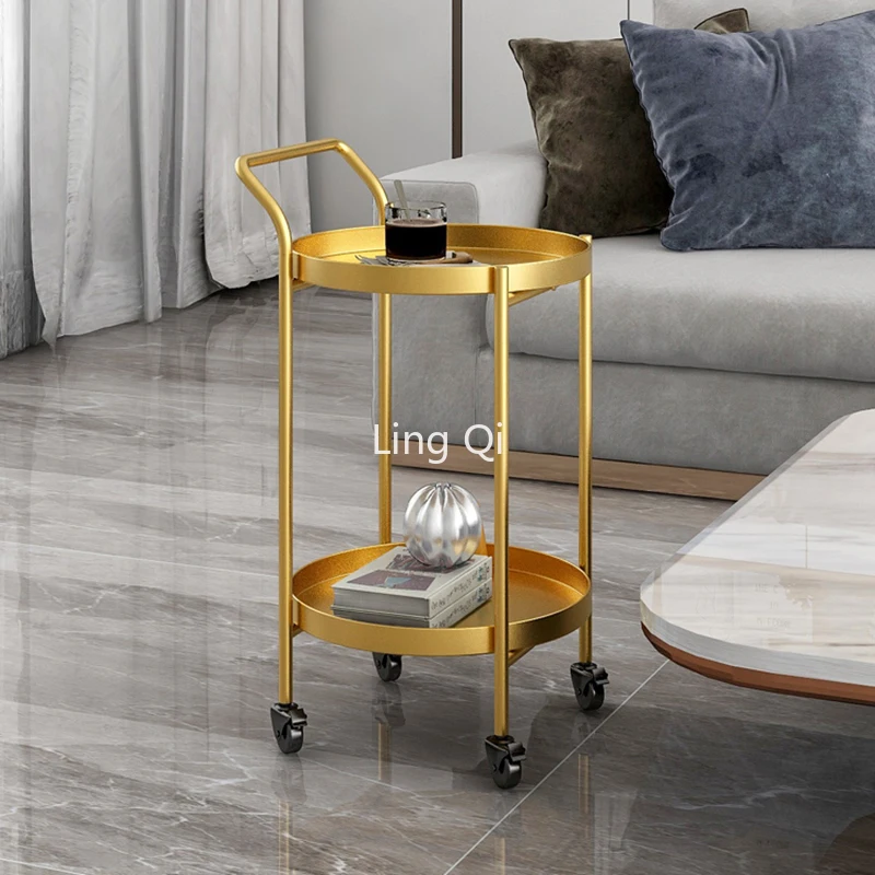 Bar Designer Carrelli Semplici Rotondi Dorati Soggiorno Bevande Salone Carrello Ristorante Luxury Werkzeugwagen Kitchen Low Furniture