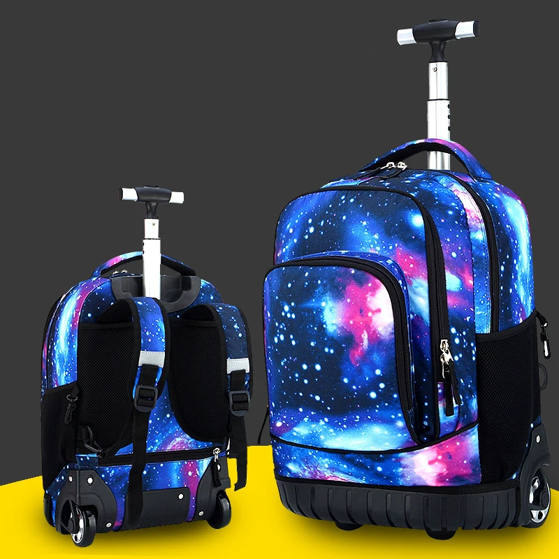 Moda Uomo Trolley Valigia Borsa Donna Spalla Zaino Da Viaggio Scuola Studenti Drag Rod Bag Borsa Da Viaggio Da 18 Pollici