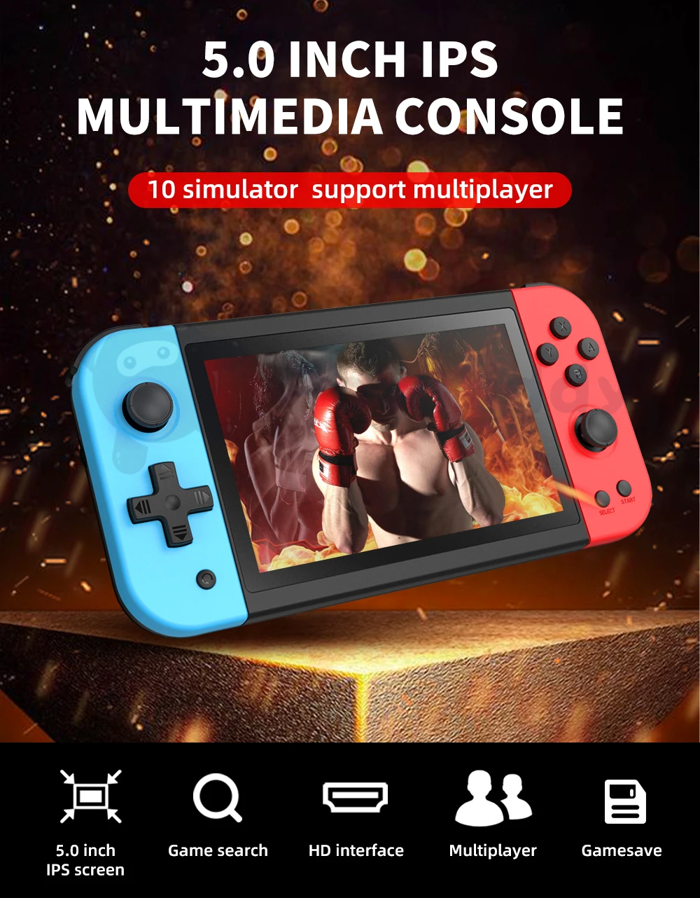 Nuovi Giocatori Di Giochi Portatili Powkiddy X51 Schermo Hd Da 5 Pollici Console Per Videogiochi Retrò Regali Per Bambini Economici Supportano Giochi 