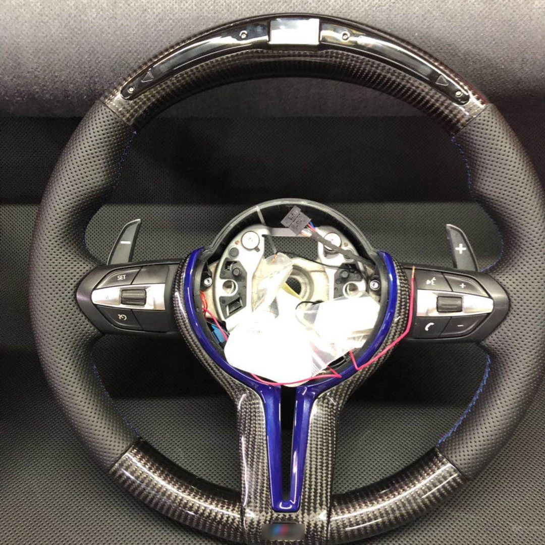 Per Bmw M3 M5 F30 F20 Volante In Vera Fibra Di Carbonio Pulsante Volante Airbag Shift Paddle Performance Volante