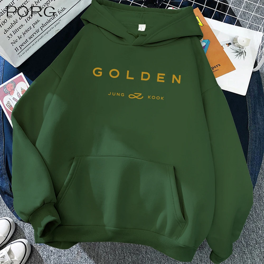 Kpop Jungkook Felpa Con Cappuccio Golden Album Merch Felpa Vintage Sudaderas Uomo Donna Felpe Con Cappuccio Top
