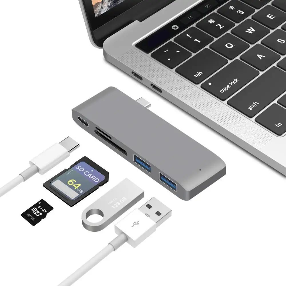 3.1 Type-C Hub To Adapter 4K Thunderbolt 3 Usb C Hub Tf Sd Card Reader Slot Pd Per Macbook 16 14 Air 13 M1 Chip
