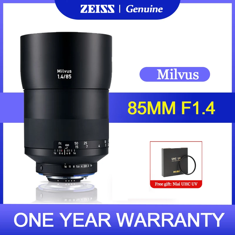 Zeiss Milvus 85Mm F1.4 Ze Obiettivo Full-Frame Per Fotocamera Canon Ef Nikon F Slr Come 5D Sl3 T7 D750 D810 D3X D610 Df Z Cam E2-F6 F8 S6